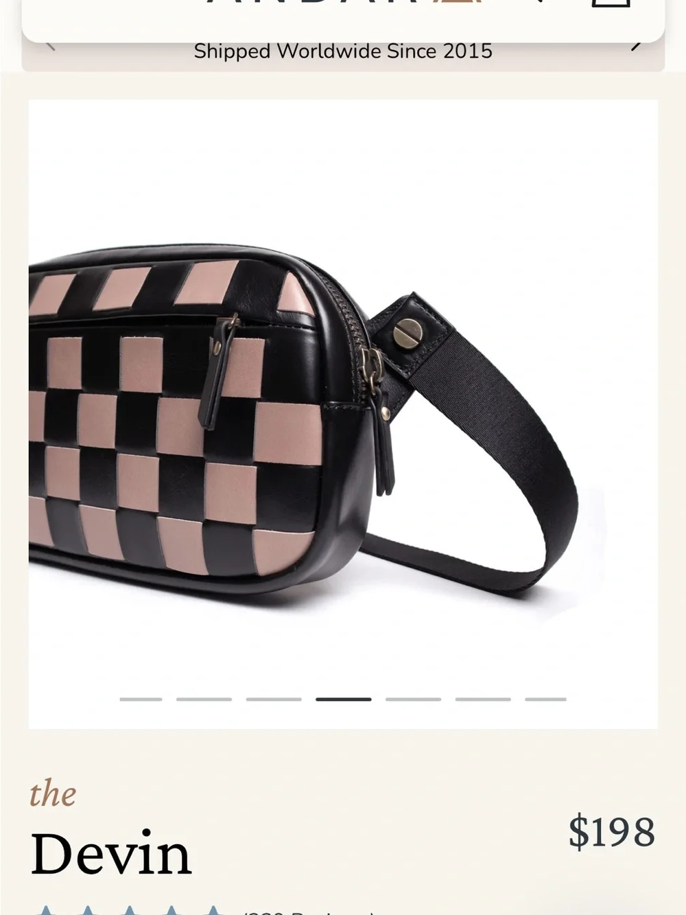 Devin Checkered Crossbody Bum Bag - Black & Blush